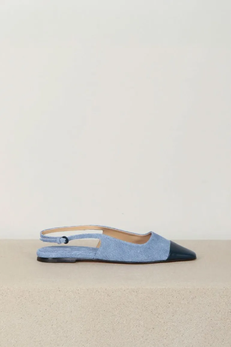 Dear Frances Sandalen - Tia W/ Toe Cap Denim - Blue Denim