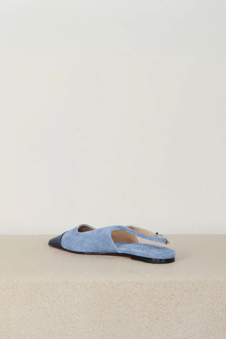 Dear Frances Sandalen - Tia W/ Toe Cap Denim - Blue Denim