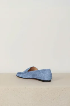 Dear Frances Loafers - Drew Loafer W/ Penny Strap - Blue Denim