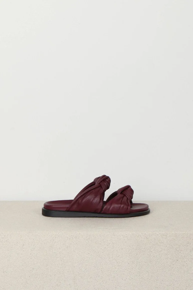 Dear Frances, Slippers Tye - Leather - Bordeaux