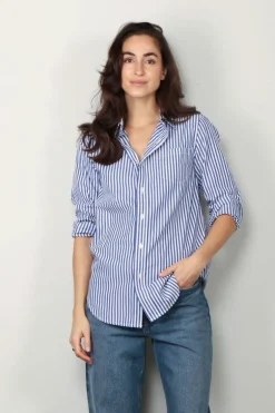 Denimist Blouse - DSW0009-185 - ROYAL BLUE STRIPE
