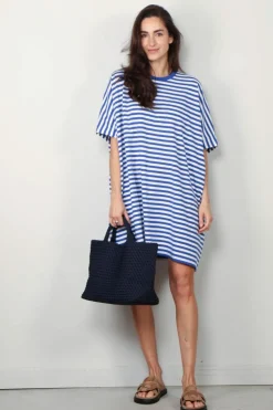 Denimist Jurk - Pocket - Tee - Navy White Stripe