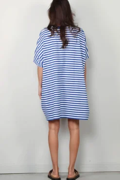 Denimist Jurk - Pocket - Tee - Navy White Stripe
