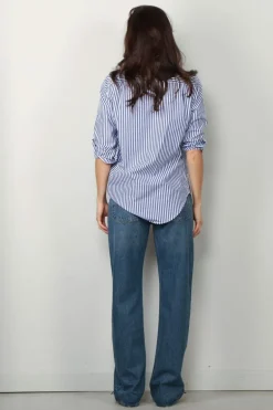 Denimist Blouse - DSW0009-185 - ROYAL BLUE STRIPE