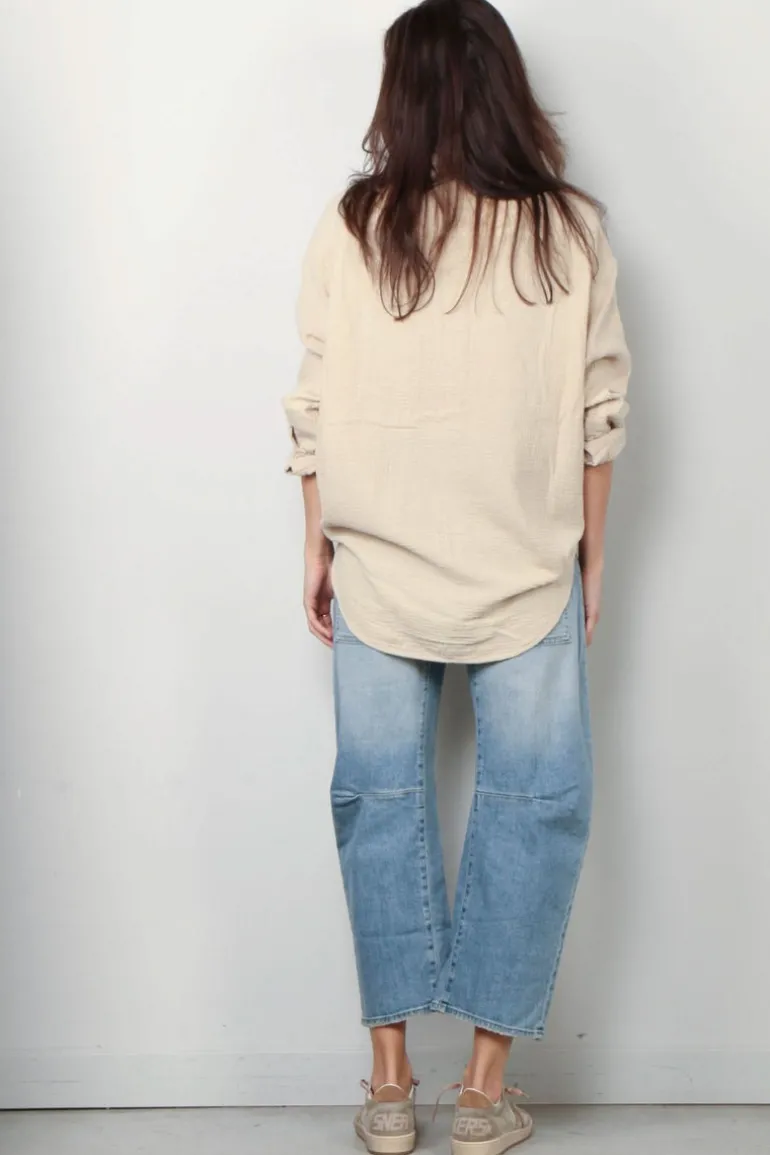 Denimist Blouse - Utility Shirt - Light Sand Gauze