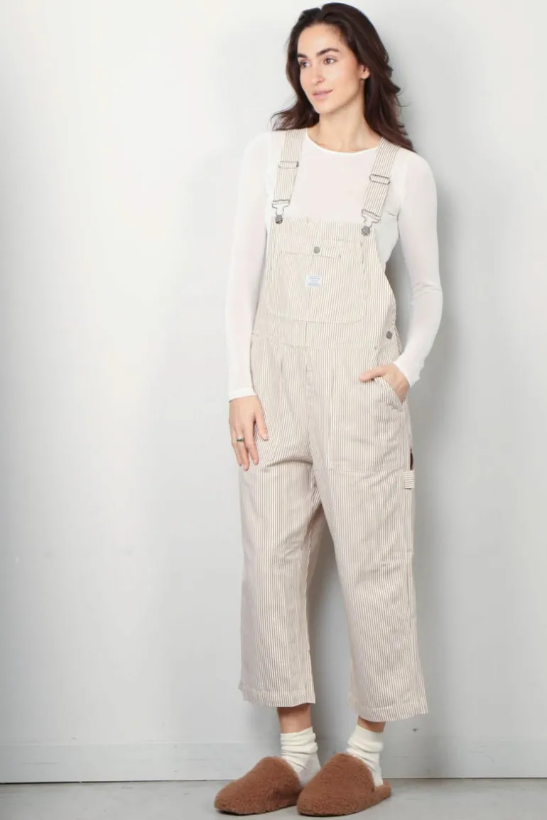 Denimist Overall - Relaxed Overall - Brown Railroad Stripe