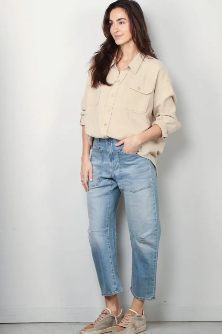Denimist Blouse - Utility Shirt - Light Sand Gauze
