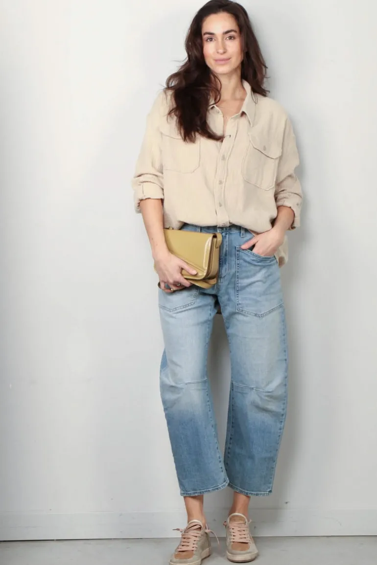 Denimist Blouse - Utility Shirt - Light Sand Gauze