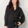 forte_forte Blouse - Essential Co/Se Voile Oversized Shirt - Nero