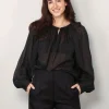 forte_forte Blouse - Co/Se Voile Bohemain Shirt - Nero