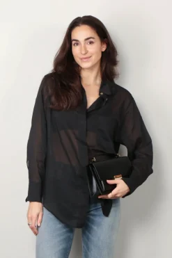 forte_forte Blouse - Essential Co/Se Voile Oversized Shirt - Nero