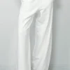 forte_forte Broek - Diagonal Cotton Fleece Twisted Pants - Bianco