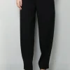 forte_forte Broek - Stretch Cady Crepe Elasticated Cargo Pants - Nero