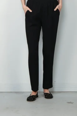 Forte_Forte Broek - Essential Stretch Cady Crepe - Nero