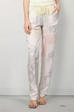 Forte_Forte Broek - The Secred Garden Print Viscose Silk Twill - Pesco