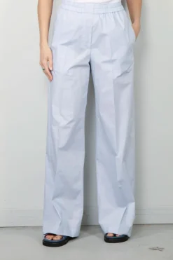 Forte_Forte Broek - BCI Cotton Popline Elasticated Straight - Rugiada