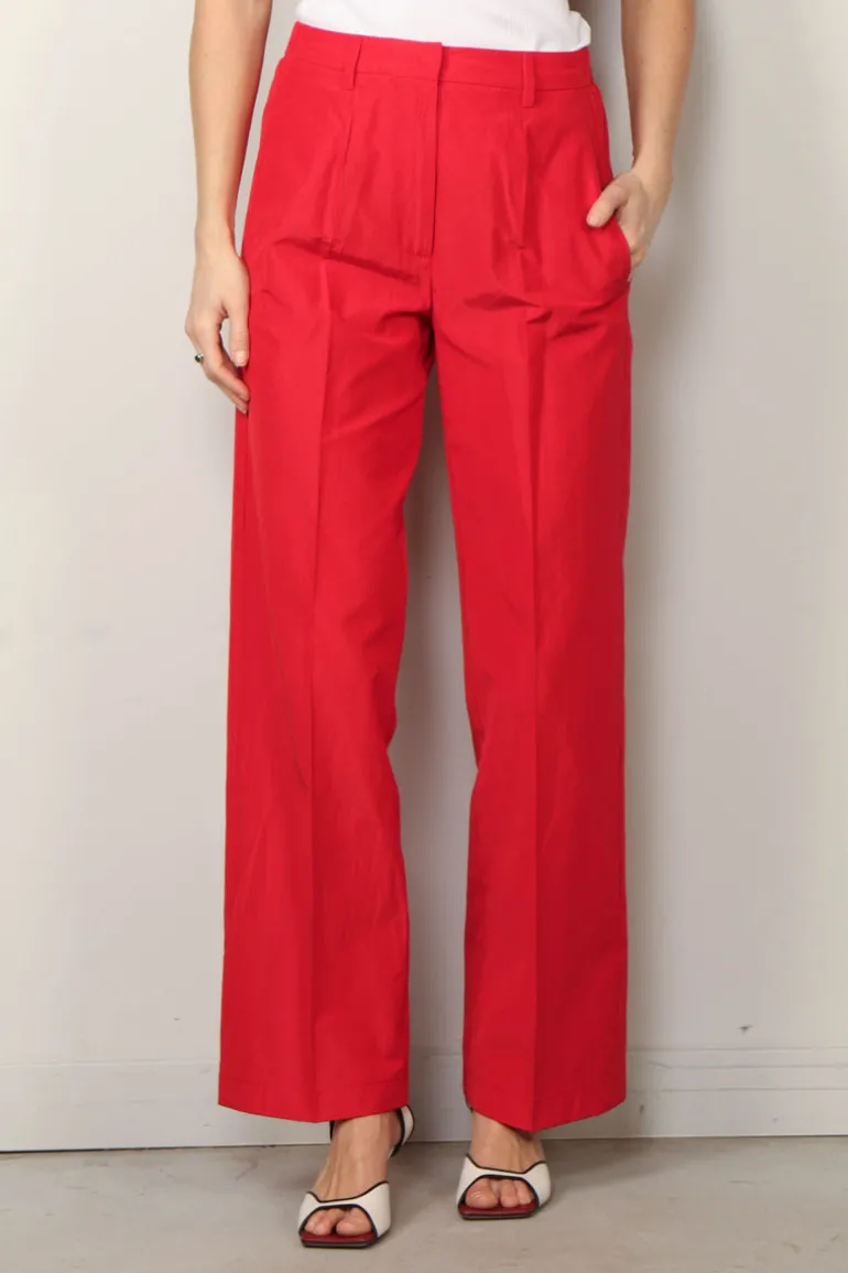 forte_forte Broek - Chic Taffetas Chino Pants - Lacca
