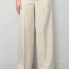 forte_forte Broek - Viscose Wool Slub Flat Front Pants - Dune