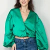 forte_forte Top - Contemporary Duchesse Couture Shirt - Malachite