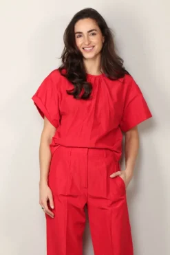 forte_forte Top - Chic Taffetas T-shirt - Lacca
