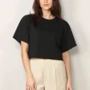 forte_forte T-shirt - Essential Organic Cotton Jersey Cropped T-shirt - Nero