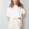 forte_forte T-shirt - Essential Organic Cotton Jersey Cropped T-shirt - Bianco