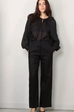 forte_forte Blouse - Co/Se Voile Bohemain Shirt - Nero