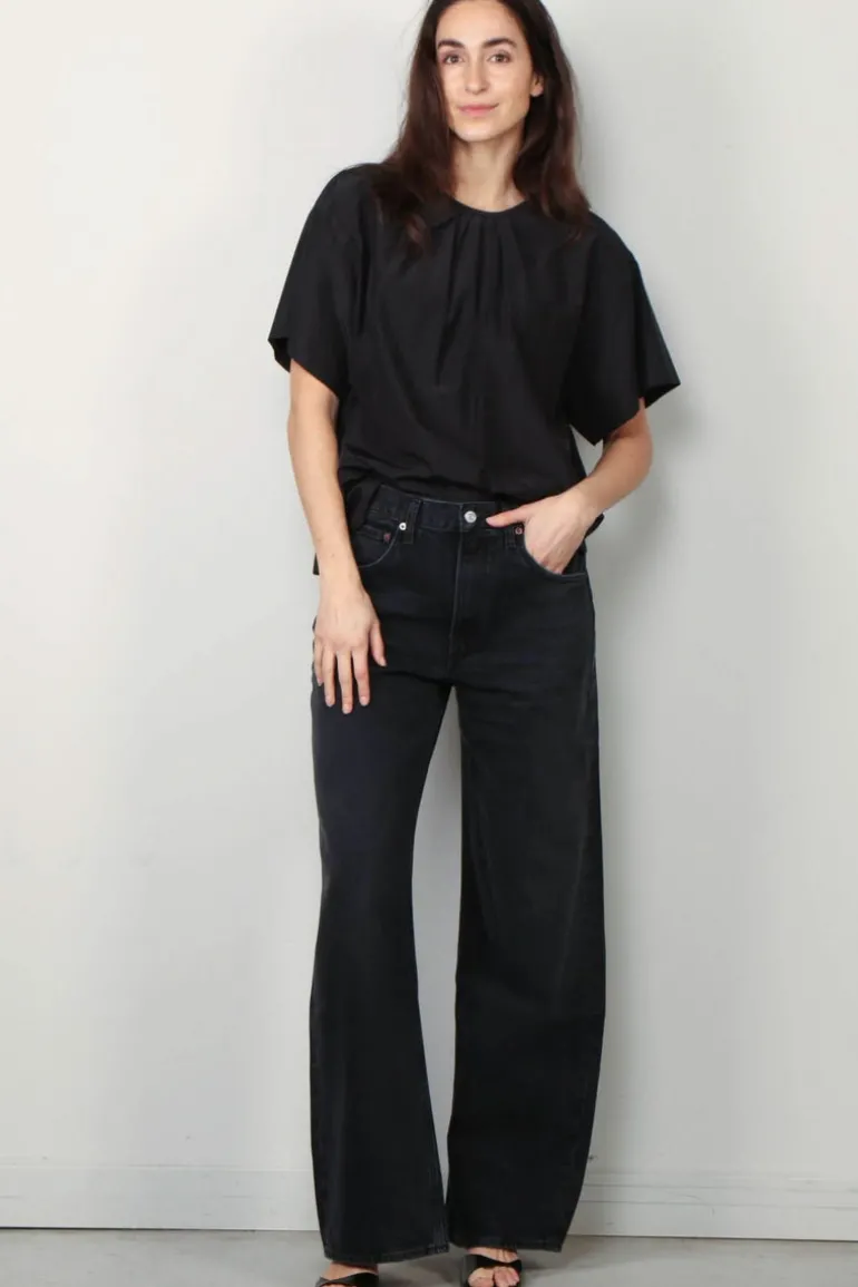 forte_forte Top - Chic Taffetas T-shirt - Nero