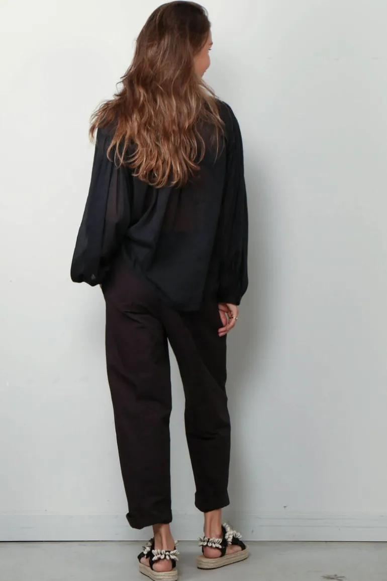 Forte_Forte Blouse - co/se Voile Bohemian Shirt - Nero