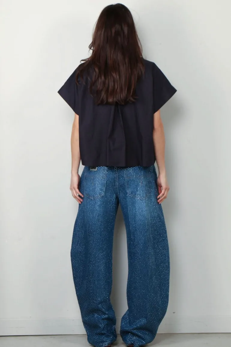 forte_forte Blouse - BCI Cotton Popline Boxy Sleeveless Shirt - Abisso