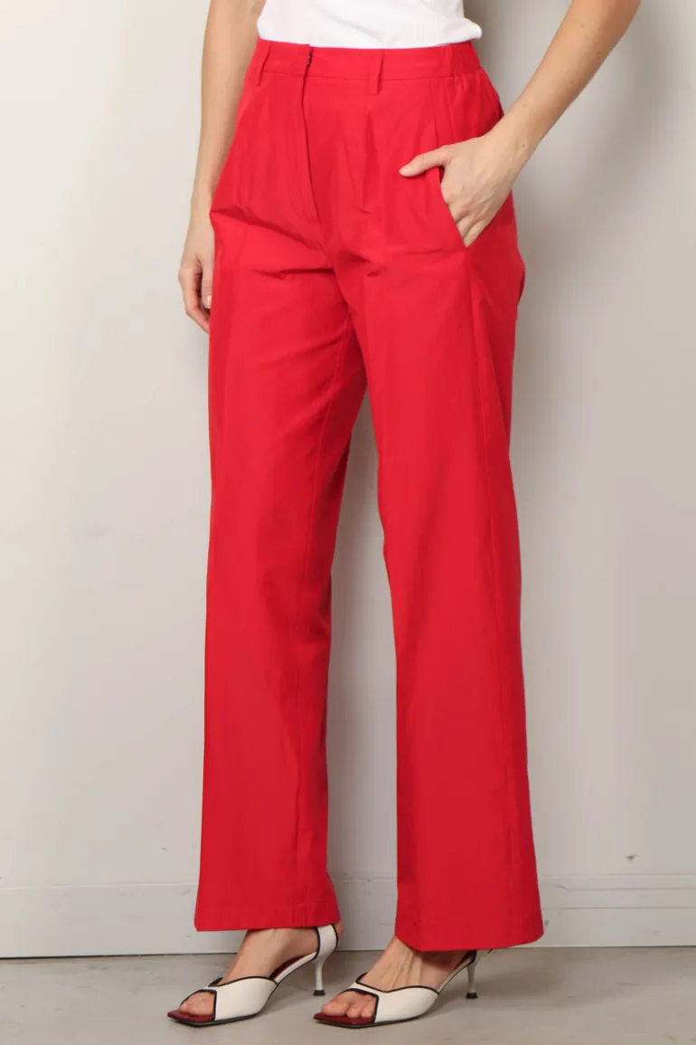 forte_forte Broek - Chic Taffetas Chino Pants - Lacca