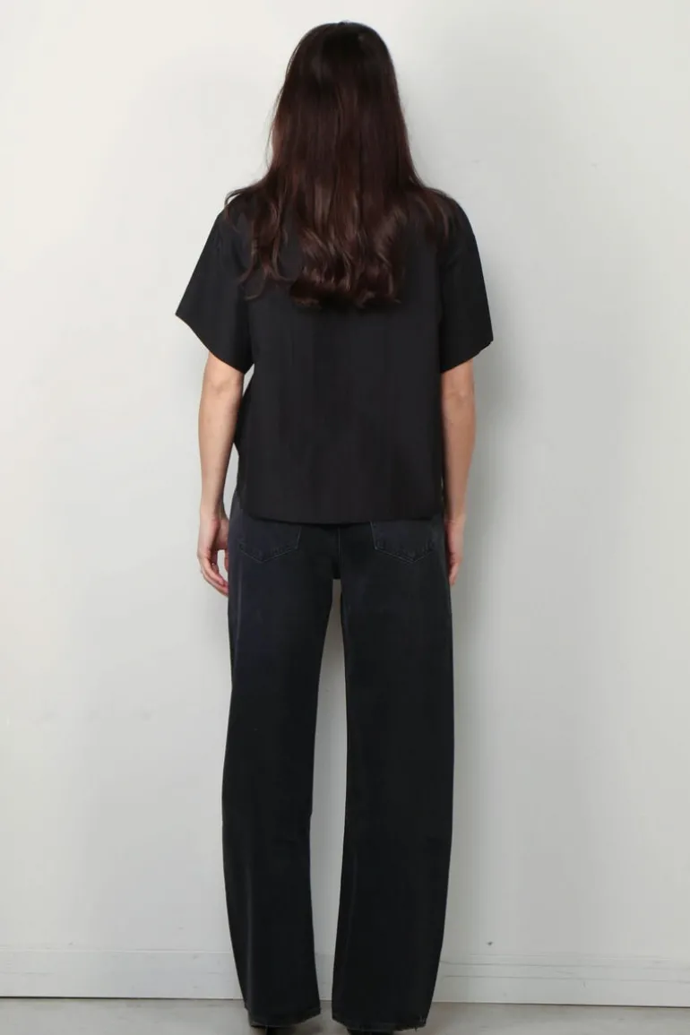 forte_forte Top - Chic Taffetas T-shirt - Nero