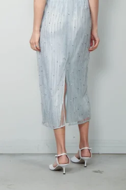 Forte_Forte Rok - Firefly Embroidery Tulle Skirt With Slip - Firefly