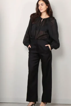 forte_forte Blouse - Co/Se Voile Bohemain Shirt - Nero