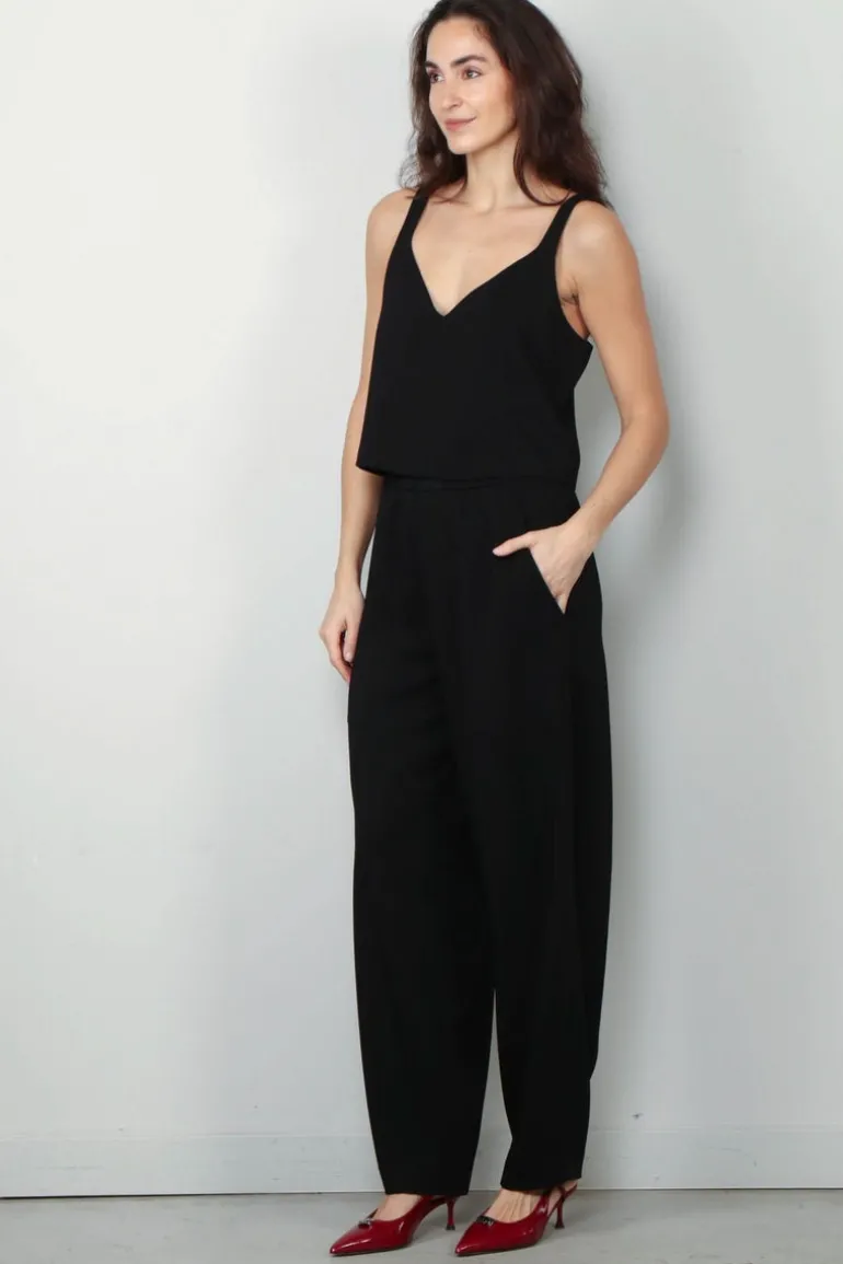 forte_forte Top - Stretch Cady Crepe Top - Nero