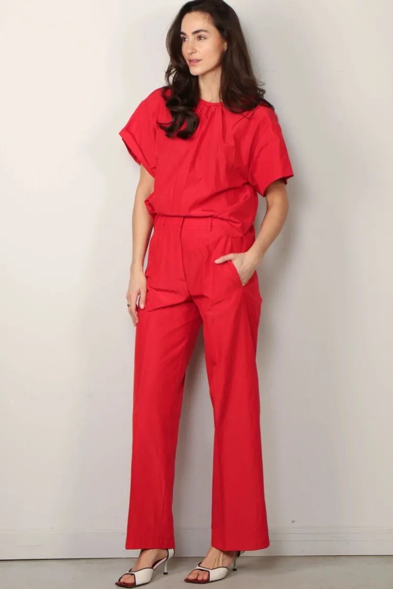 forte_forte Top - Chic Taffetas T-shirt - Lacca