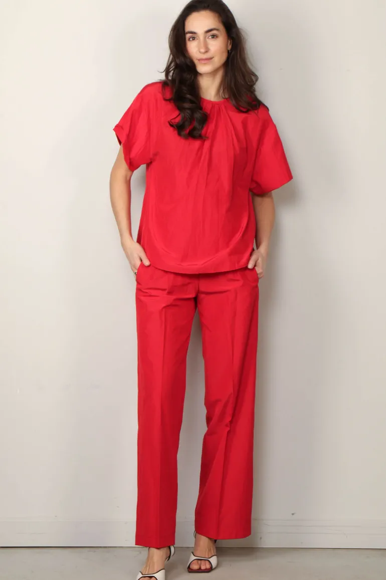 forte_forte Top - Chic Taffetas T-shirt - Lacca