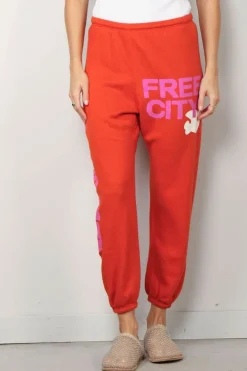 FREE CITY Jogging - Circa '99 OG Letsgo oldschool polyblend fluff - Orange machine