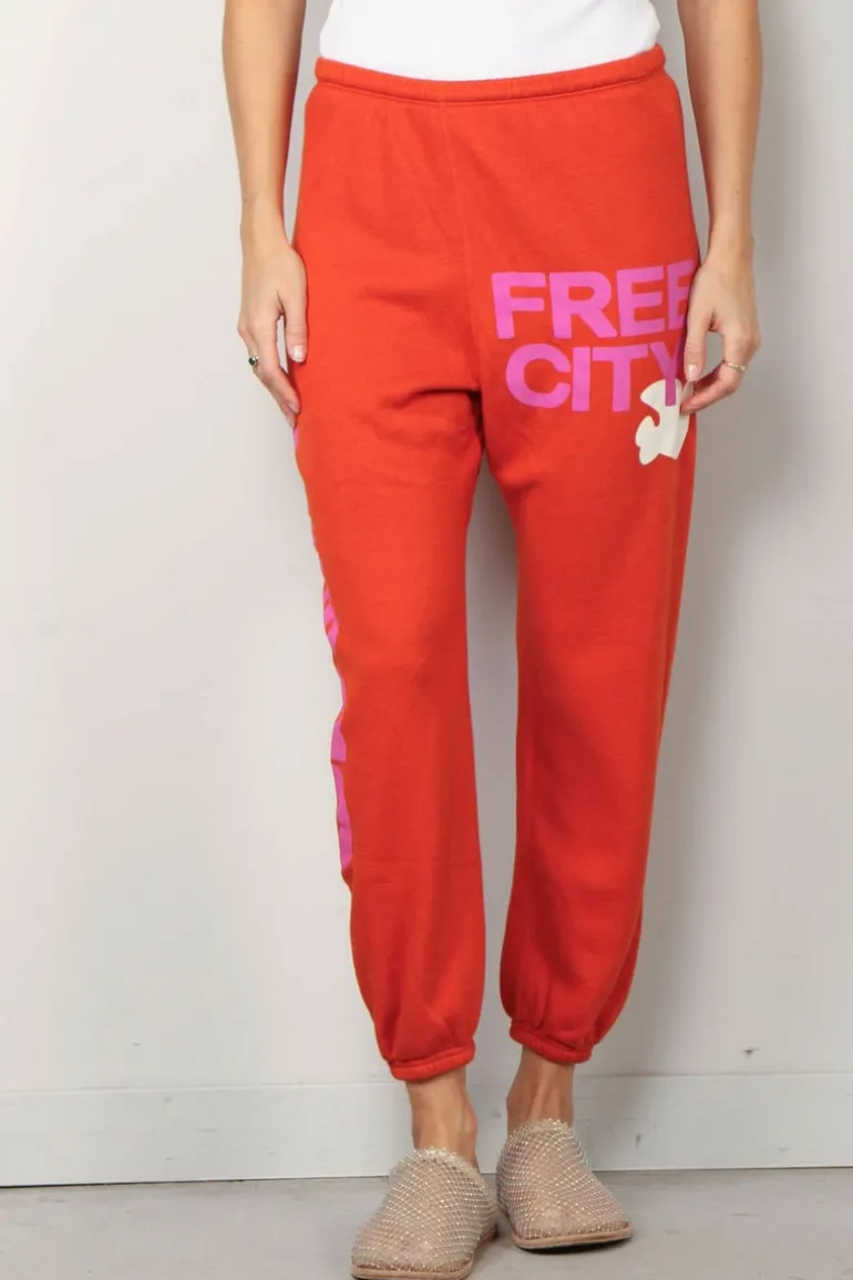 FREE CITY Jogging - Circa '99 OG Letsgo oldschool polyblend fluff - Orange machine