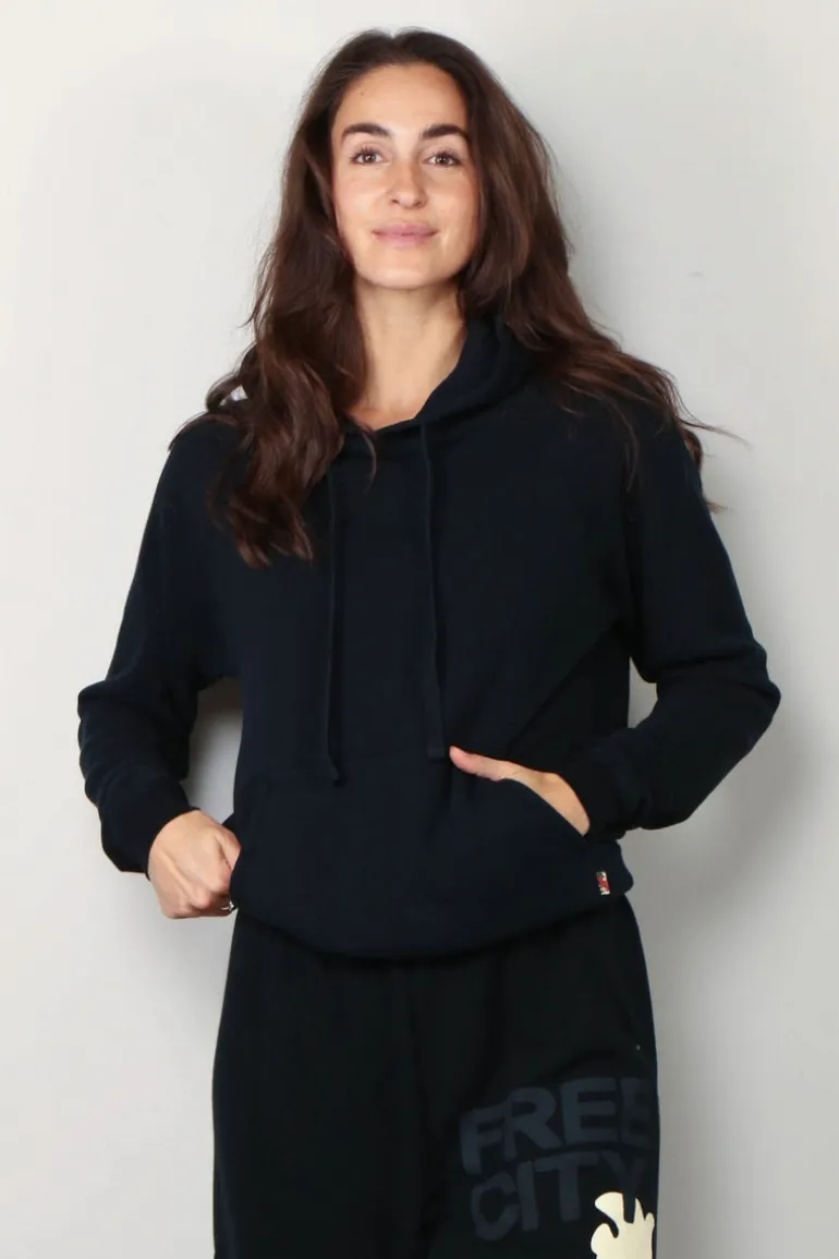 FREE CITY Hoodie - Superyumm shrinken big hoodie - Deepspace cream