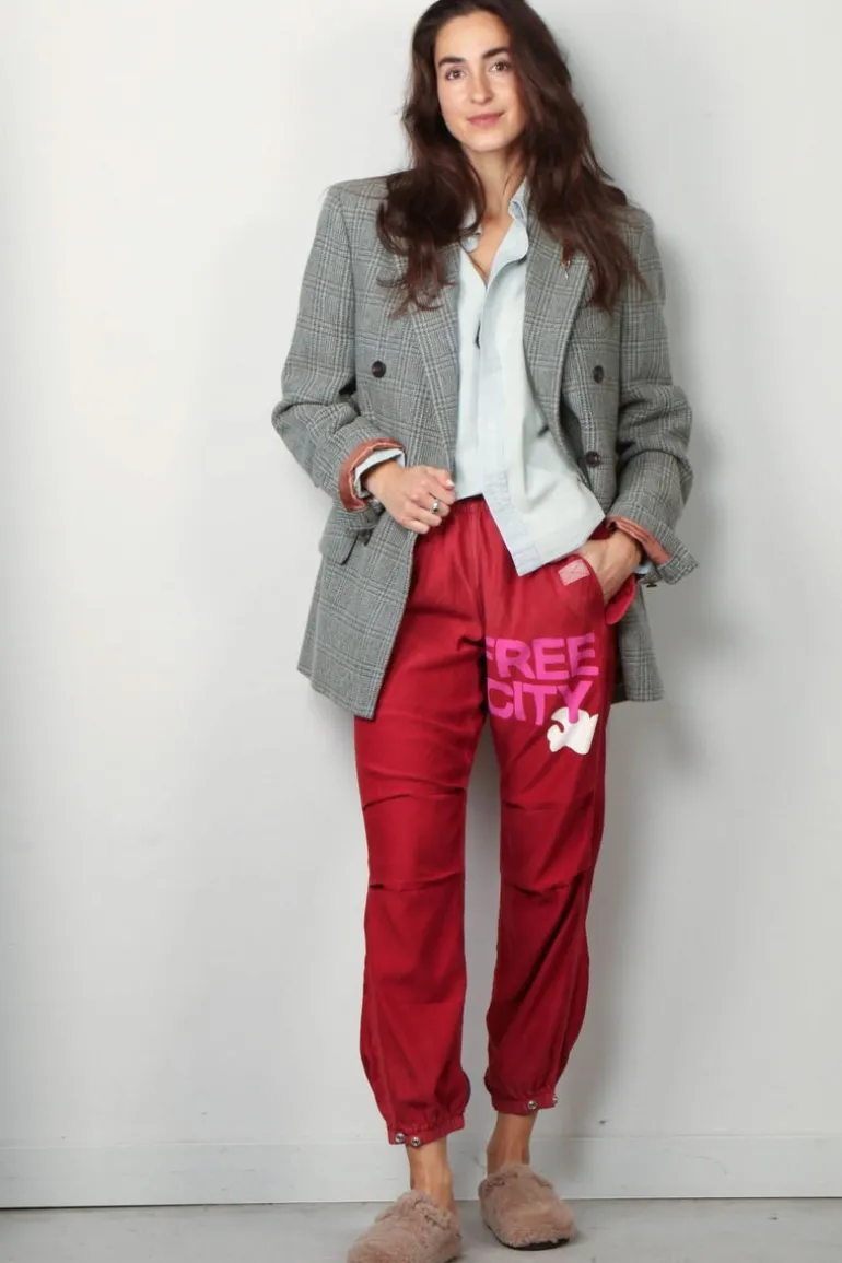 FREE CITY Jogging - Flap/Snap Freecity large matte/satin airjump - Red plant