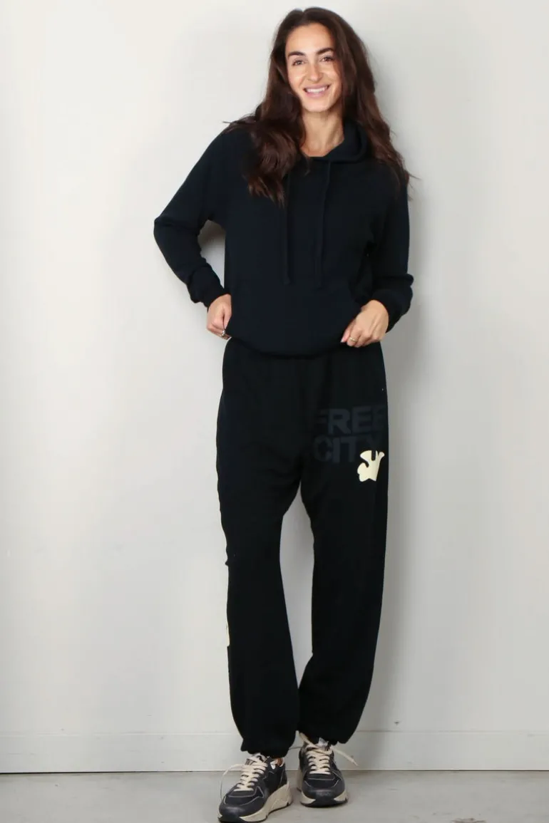FREE CITY Hoodie - Superyumm shrinken big hoodie - Deepspace cream