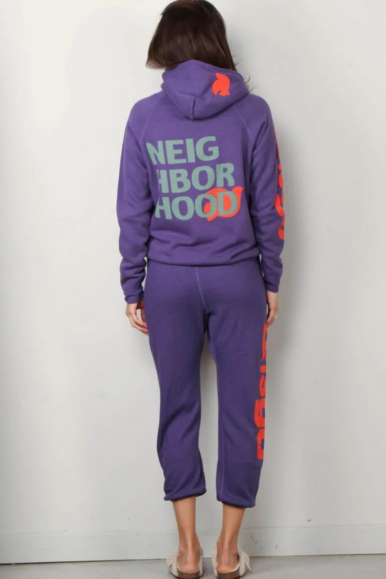 FREE CITY Hoodie - Circa '99 Neighborhood Letsgo polyblend fluff - Purlple floor