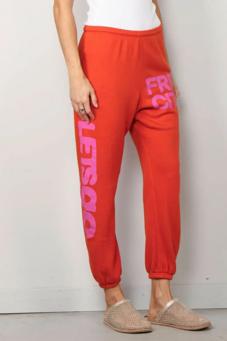 FREE CITY Jogging - Circa '99 OG Letsgo oldschool polyblend fluff - Orange machine