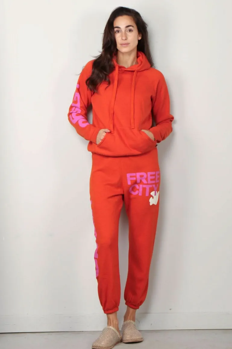 FREE CITY Jogging - Circa '99 OG Letsgo oldschool polyblend fluff - Orange machine