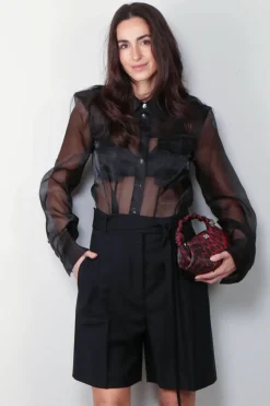 Ganni Blouse - Technical Organza Shirt - Black