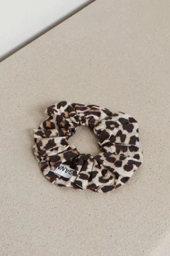 Ganni Scrunchie - Printed Cotton Scrunchie - Leopard