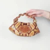 Ganni Tas - Bou Bag Mini Snake - Buckthorn Brown