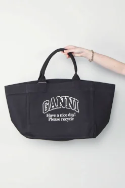 Ganni Tas - Shopper XXL Contrasted Logo - Phantom