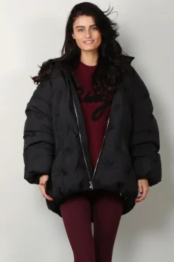 Ganni Jas - Nylon Tech Puffer Midi Jacket - Black